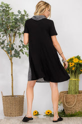 Celeste Full Size Decor Button Short Sleeve Dress with Pockets Plus Size OutfitFlow